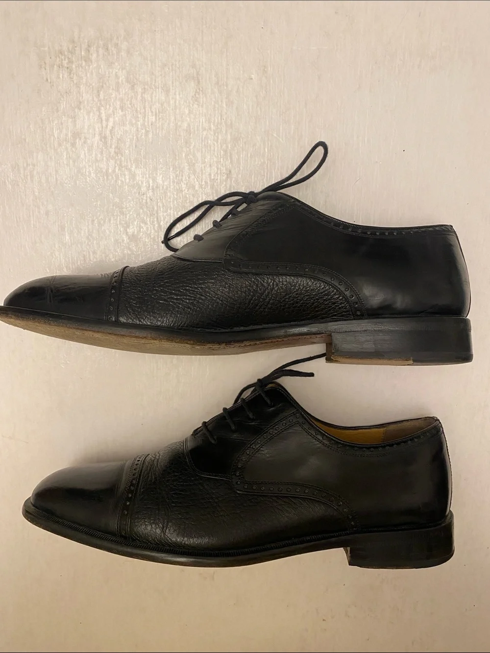 Mezlan Nicola Men’s Black Cap-Toe Lace-Up Oxfords Size 11